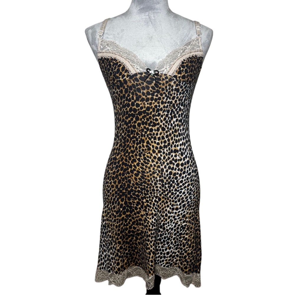 Dolce & Gabbana Leopard Print Slip with Lace Trim